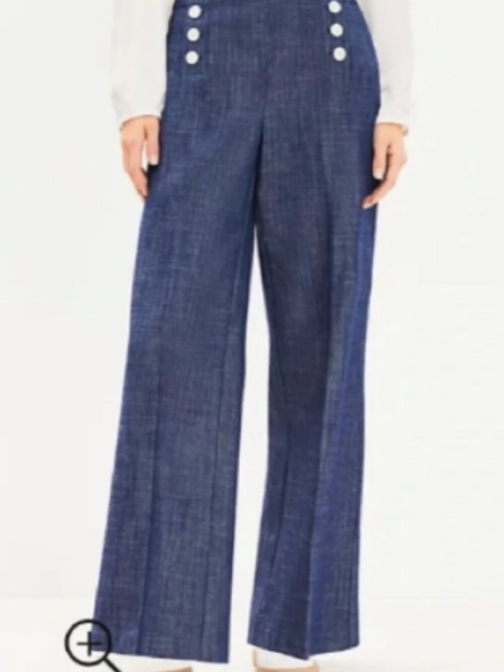 LOFT Mariner Trouser Pants in Refined Denim; NWT; Size 18